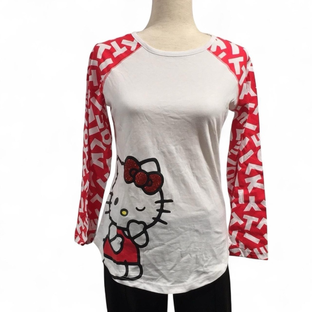 Hello Kitty Sanrio Red and White long sleeve Shirt